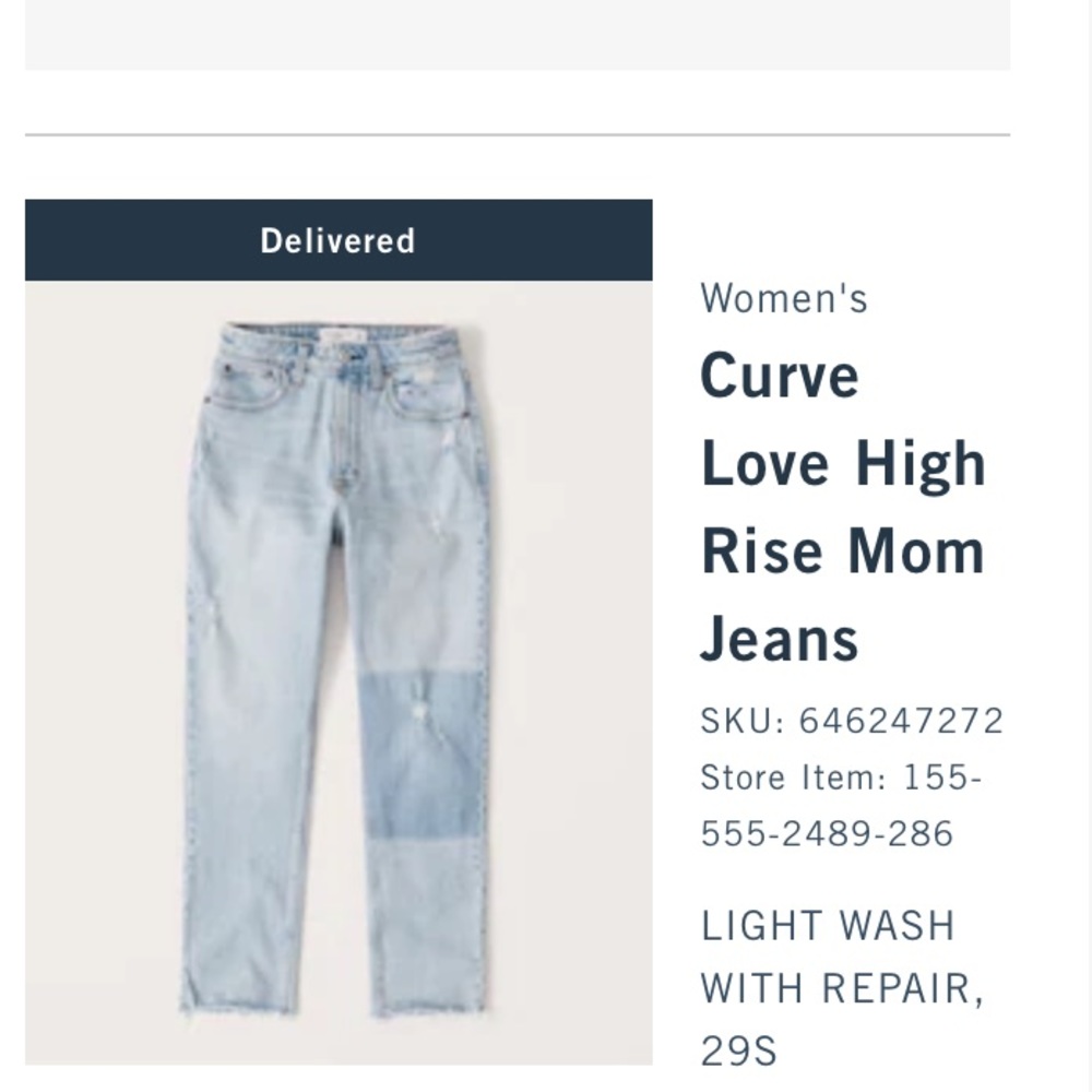 Abercrombie & Fitch Curve Love High Rise Mom Jeans